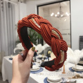 New Style Braid Pleated Fabric Alloy Chain Headband